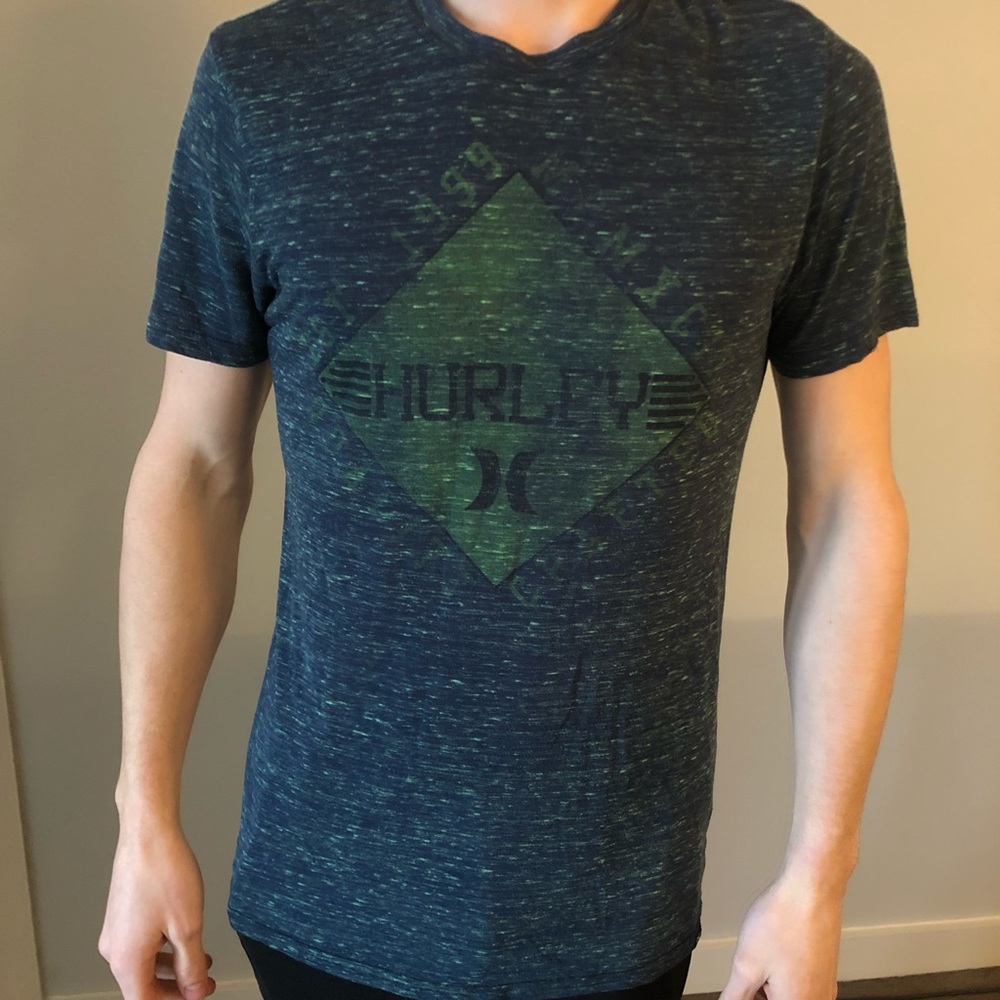 Mens Blue & Green Hurley T-Shirt